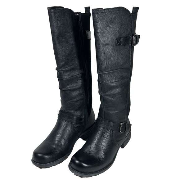 Earth Origins Women’s 7M Penelope Americana Black Leather Tall Boots w/ Box - Picture 1 of 11